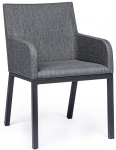 Кресло металлическое с обивкой Garden Relax Owen алюминий, текстилен, олефин антрацит, темно-серый Фото 1