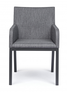 Кресло металлическое с обивкой Garden Relax Owen алюминий, текстилен, олефин антрацит, темно-серый Фото 2
