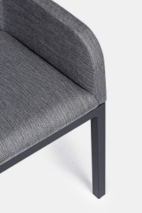 Кресло металлическое с обивкой Garden Relax Owen алюминий, текстилен, олефин антрацит, темно-серый Фото 7