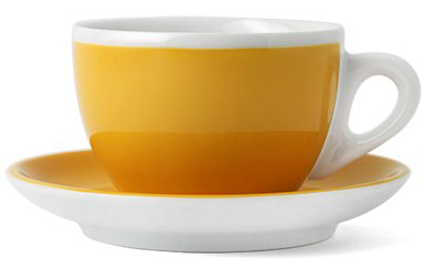 Кофейная пара для капучино Ancap Verona Millecolori фарфор желтый, деколь чашка, ручка, блюдце Фото 1