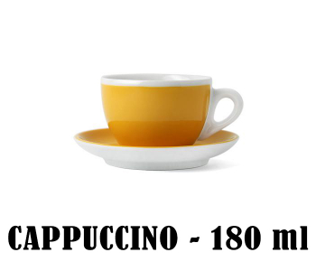 Кофейная пара для капучино Ancap Verona Millecolori фарфор желтый, деколь чашка, ручка, блюдце Фото 4