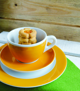 Кофейная пара для двойного капучино Ancap Verona Millecolori фарфор желтый, деколь чашка, ручка, блюдце Фото 3
