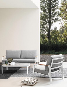 Диван мягкий двухместный Garden Relax Jalisco алюминий, тик, акрил белый, тик, серый Фото 8
