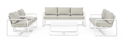 Кресло металлическое с подушками Garden Relax Merrigan алюминий, олефин белый, бежевый Фото 7