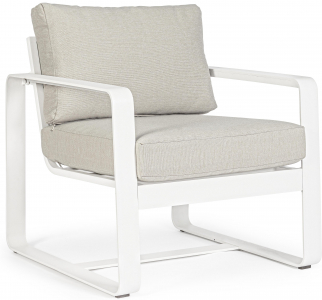 Кресло металлическое с подушками Garden Relax Merrigan алюминий, олефин белый, бежевый Фото 1