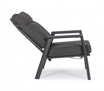 Кресло металлическое с подушками Garden Relax Kledi алюминий, текстилен, олефин антрацит, темно-серый Фото 4