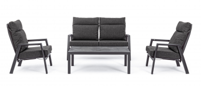 Кресло металлическое с подушками Garden Relax Kledi алюминий, текстилен, олефин антрацит, темно-серый Фото 13