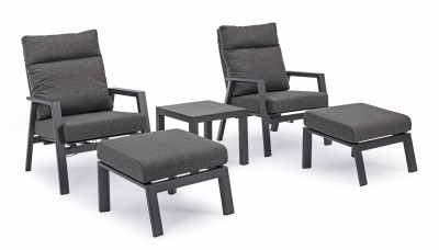 Кресло металлическое с подушками Garden Relax Kledi алюминий, текстилен, олефин антрацит, темно-серый Фото 16