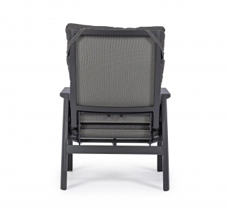 Кресло металлическое с подушками Garden Relax Kledi алюминий, текстилен, олефин антрацит, темно-серый Фото 6