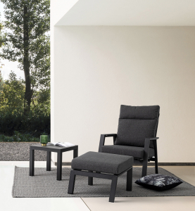Кресло металлическое с подушками Garden Relax Kledi алюминий, текстилен, олефин антрацит, темно-серый Фото 12
