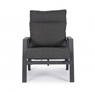 Кресло металлическое с подушками Garden Relax Kledi алюминий, текстилен, олефин антрацит, темно-серый Фото 5