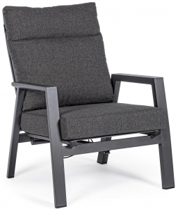 Кресло металлическое с подушками Garden Relax Kledi алюминий, текстилен, олефин антрацит, темно-серый Фото 1