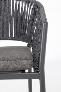 Кресло плетеное с подушкой Garden Relax Florencia алюминий, роуп, олефин антрацит Фото 6