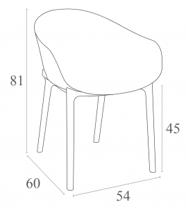 Кресло пластиковое Siesta Contract Sky стеклопластик, полипропилен черный Фото 2