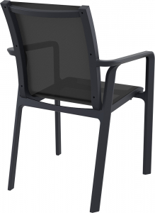 Кресло пластиковое Siesta Contract Pacific стеклопластик, текстилен черный Фото 6
