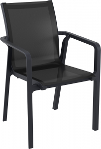 Кресло пластиковое Siesta Contract Pacific стеклопластик, текстилен черный Фото 1