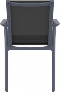 Кресло пластиковое Siesta Contract Pacific стеклопластик, текстилен темно-серый, черный Фото 7
