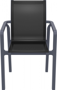 Кресло пластиковое Siesta Contract Pacific стеклопластик, текстилен темно-серый, черный Фото 5