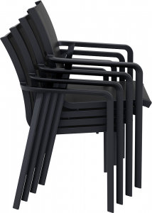 Кресло пластиковое Siesta Contract Pacific стеклопластик, текстилен темно-серый, черный Фото 9