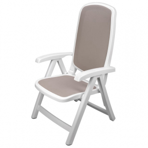 Кресло пластиковое складное Nardi Delta полипропилен, текстилен белый, тортора Фото 4