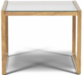 Столик металлический кофейный 4SIS Лион алюминий, закаленное стекло коричневый Фото 1