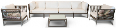 Комплект мебели 4SIS Касабланка алюминий, стекло, ткань серо-коричневый Фото 1