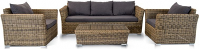 Комплект плетеной мебели 4SIS Капучино алюминий, искусственный ротанг, ткань соломенный Фото 1