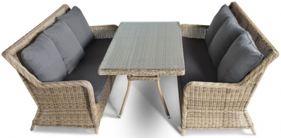 Комплект плетеной мебели 4SIS Кортадо алюминий, искусственный ротанг, ткань соломенный Фото 1