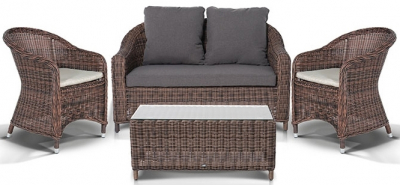 Комплект плетеной мебели 4SIS Кон Панна С алюминий, искусственный ротанг, ткань коричневый Фото 1