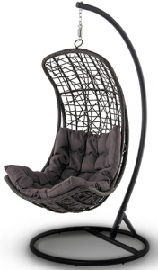 Кресло плетеное подвесное 4SIS Виши алюминий, искусственный ротанг, ткань коричневый Фото 1