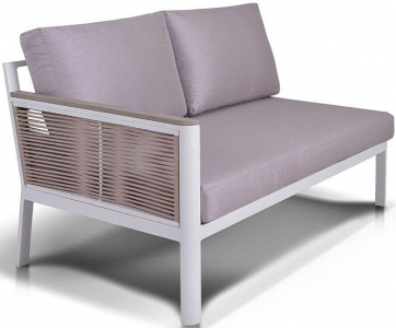 Модуль диванный двухместный правый 4SIS Париж алюминий, полиэстер, ткань белый, бежевый Фото 1