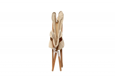 Кресло-шезлонг деревянное складное Giardino Di Legno Venezia тик, акрил слоновая кость Фото 12