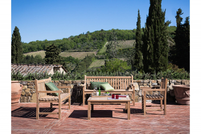 Скамейка деревянная двухместная Giardino Di Legno Classica тик Фото 5