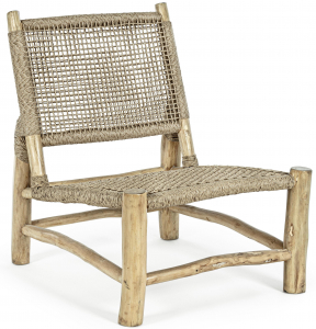Лаунж стул плетеный Garden Relax Lampok тик, искусственный ротанг Фото 1