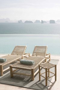 Столик плетеный для лежака Garden Relax Lampok тик, искусственный ротанг Фото 5