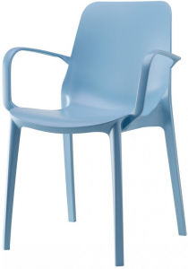 Кресло пластиковое Scab Design Ginevra Go Green технополимер голубой Фото 7