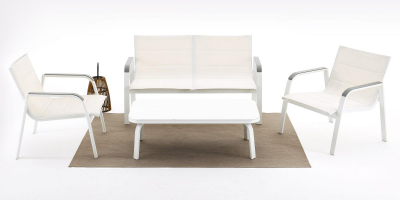 Комплект мебели Grattoni Haiti алюминий, текстилен белый Фото 2