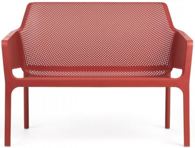 Диван пластиковый Nardi Net Bench стеклопластик коралловый Фото 1