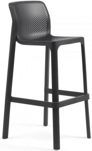 Стул пластиковый барный Nardi Net Stool стеклопластик антрацит Фото 1