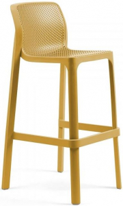 Стул пластиковый барный Nardi Net Stool стеклопластик горчичный Фото 1