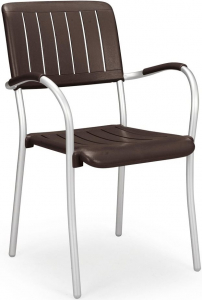 Кресло пластиковое Nardi Musa алюминий, полипропилен кофе Фото 1