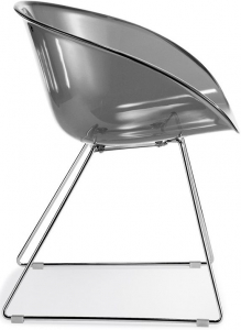 Кресло прозрачное на полозьях PEDRALI Gliss сталь, поликарбонат серый Фото 1