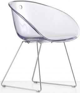 Кресло прозрачное на полозьях PEDRALI Gliss сталь, поликарбонат прозрачный Фото 1