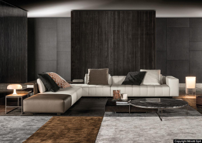 Диван модульный мягкий Minotti Freeman Tailor алюминий, ткань Фото 7