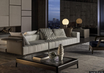 Диван модульный мягкий Minotti Freeman Tailor алюминий, ткань Фото 14
