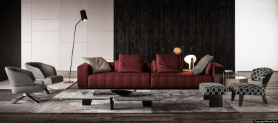 Диван модульный мягкий Minotti Freeman Tailor алюминий, ткань Фото 15