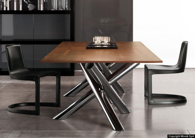 Стул металлический с обивкой Minotti Twombly металл, кожа Фото 4