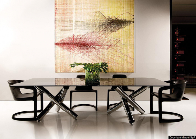 Стул металлический с обивкой Minotti Twombly металл, кожа Фото 5