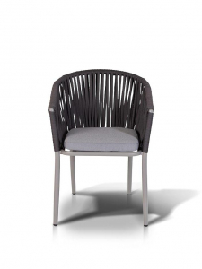 Кресло плетеное 4SIS Бордо алюминий, канат, ткань темно-серый Фото 2