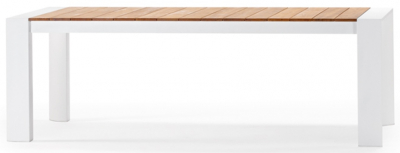 Стол деревянный раздвижной Grattoni Top алюминий, тик белый, натуральный Фото 1
